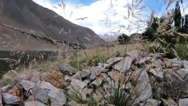 Revelación Shot Beautiful Valley Mountians Lake Borit Hunza Valley Gilgit — Vídeo de stock