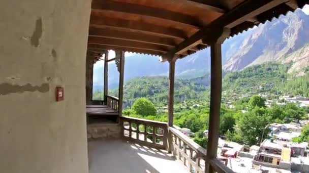 Güneşli Bir Günde Altit Kalesinden Hunza Vadisi Nin Güzel Manzarası — Stok video