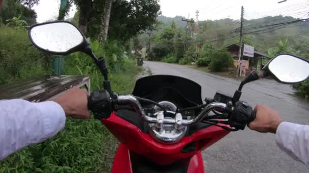 Torurist Riding Bike Beautiful Mountain Area Phuket Patong Thailand 2019 — Αρχείο Βίντεο