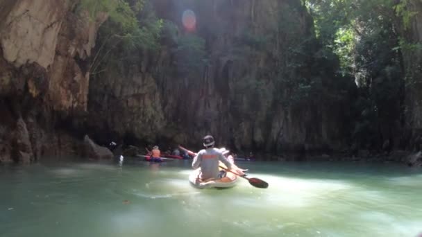 Kayking Caves Lagoon Island Phuket Thailnad 2019 — 비디오