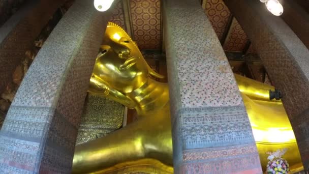 Wat Phra Chetuphon Wat Pho Budist Tapınağı Kompleksi Phra Nakhon — Stok video