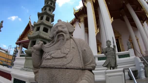 Socha Wat Suthat Thepwararam Buddhistický Chrám Bangkoku Thajsko — Stock video