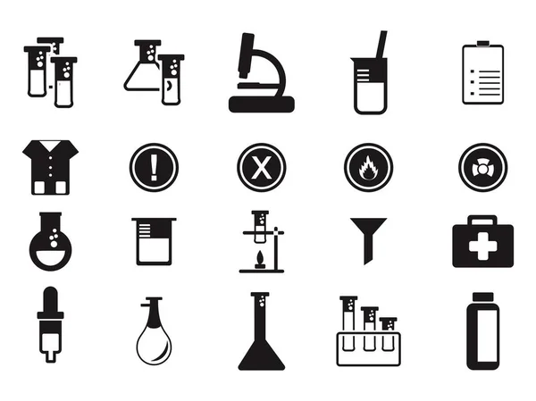 Laboratorio Ciencia Investigación Educación Equipo Negro Icono Símbolo — Archivo Imágenes Vectoriales