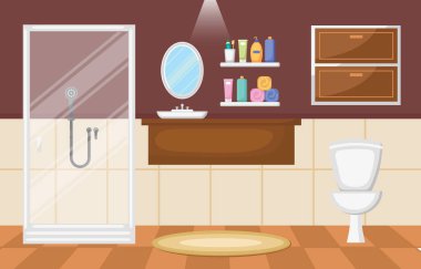 Banyo iç temiz Modern Oda mobilya düz tasarımı