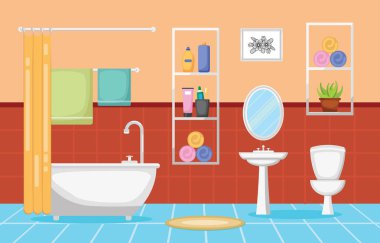 Banyo iç temiz Modern Oda mobilya düz tasarımı