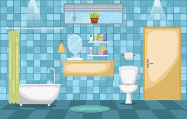 Banyo iç temiz Modern Oda mobilya düz tasarımı