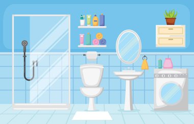 Banyo iç temiz Modern Oda mobilya düz tasarımı