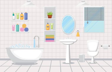 Banyo iç temiz Modern Oda mobilya düz tasarımı