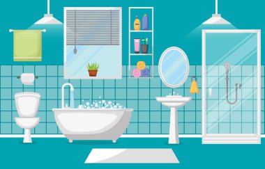 Banyo iç temiz Modern Oda mobilya düz tasarımı