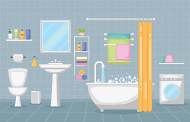 Banyo iç temiz Modern Oda mobilya düz tasarımı