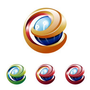 E harfi ilk parlak top teknik Logo
