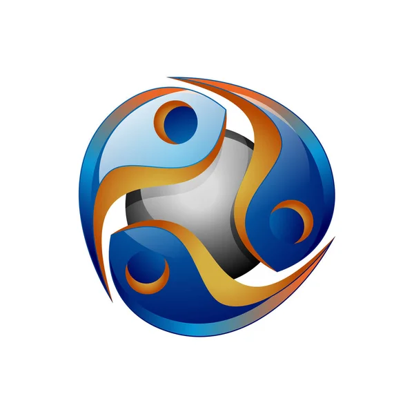 Shiny Ball Sphere Technology Internet Business Logo — Stock Vector
