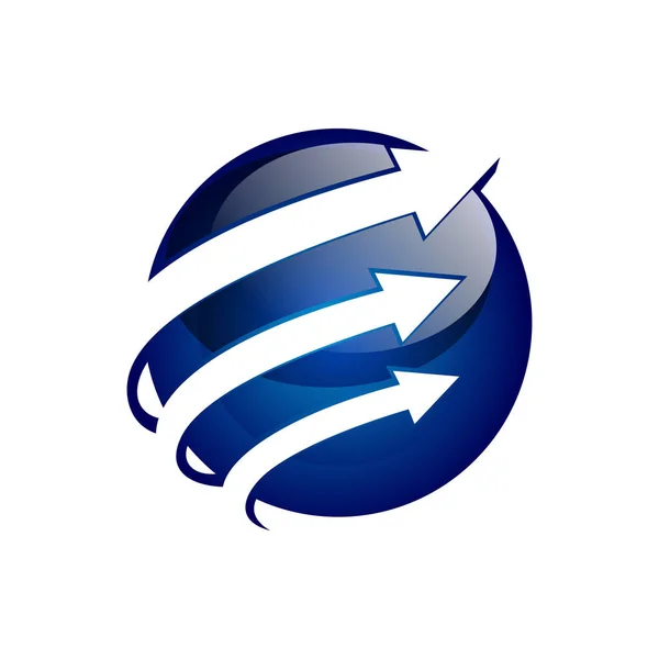 Стрілки Блискучий Коло Tech Інтернет Logo — стоковий вектор