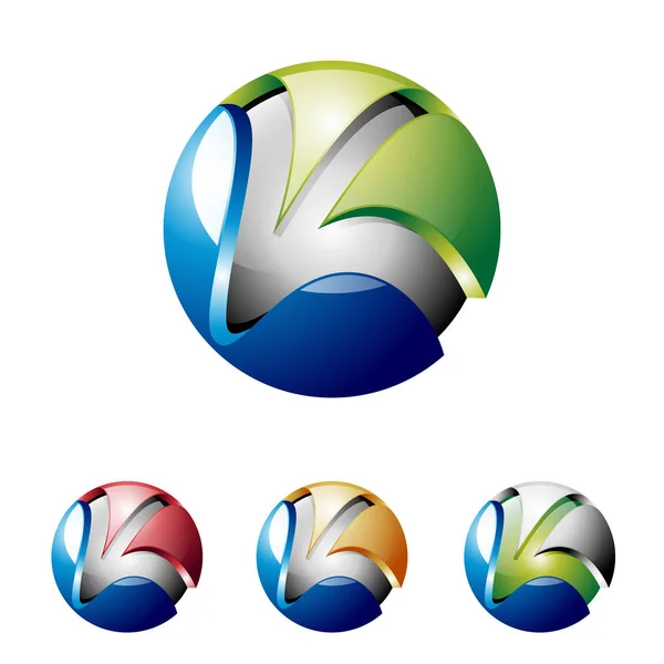 Letra Inicial Brilhante Bola Tecnologia Internet Logo — Vetor de Stock