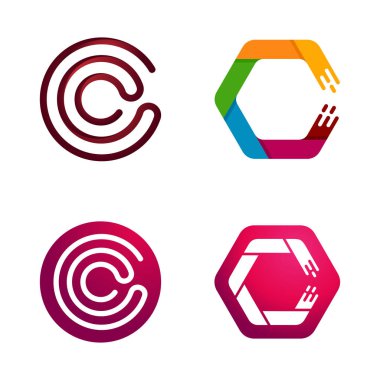 C logo sembol soyut mektup şekli