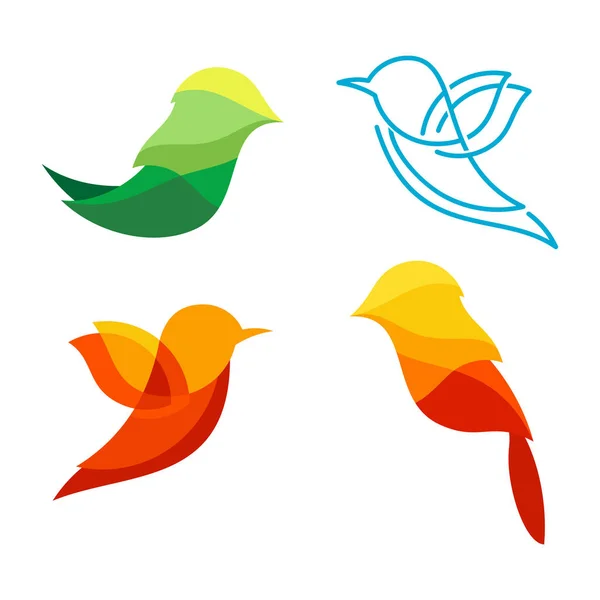 Pequeno Pássaro Bonito Colorido Hummingbird Voando Símbolo — Vetor de Stock