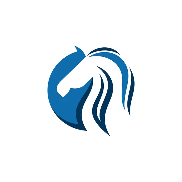 Тварин Кінь Голова Коло Логотип Абстрактний Стиль — стоковий вектор
