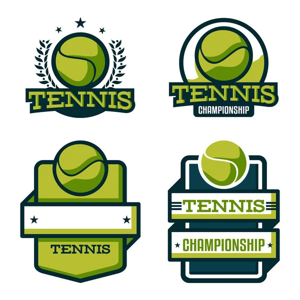 Tennis Ball Sport Match Shield Logo — Stockvektor