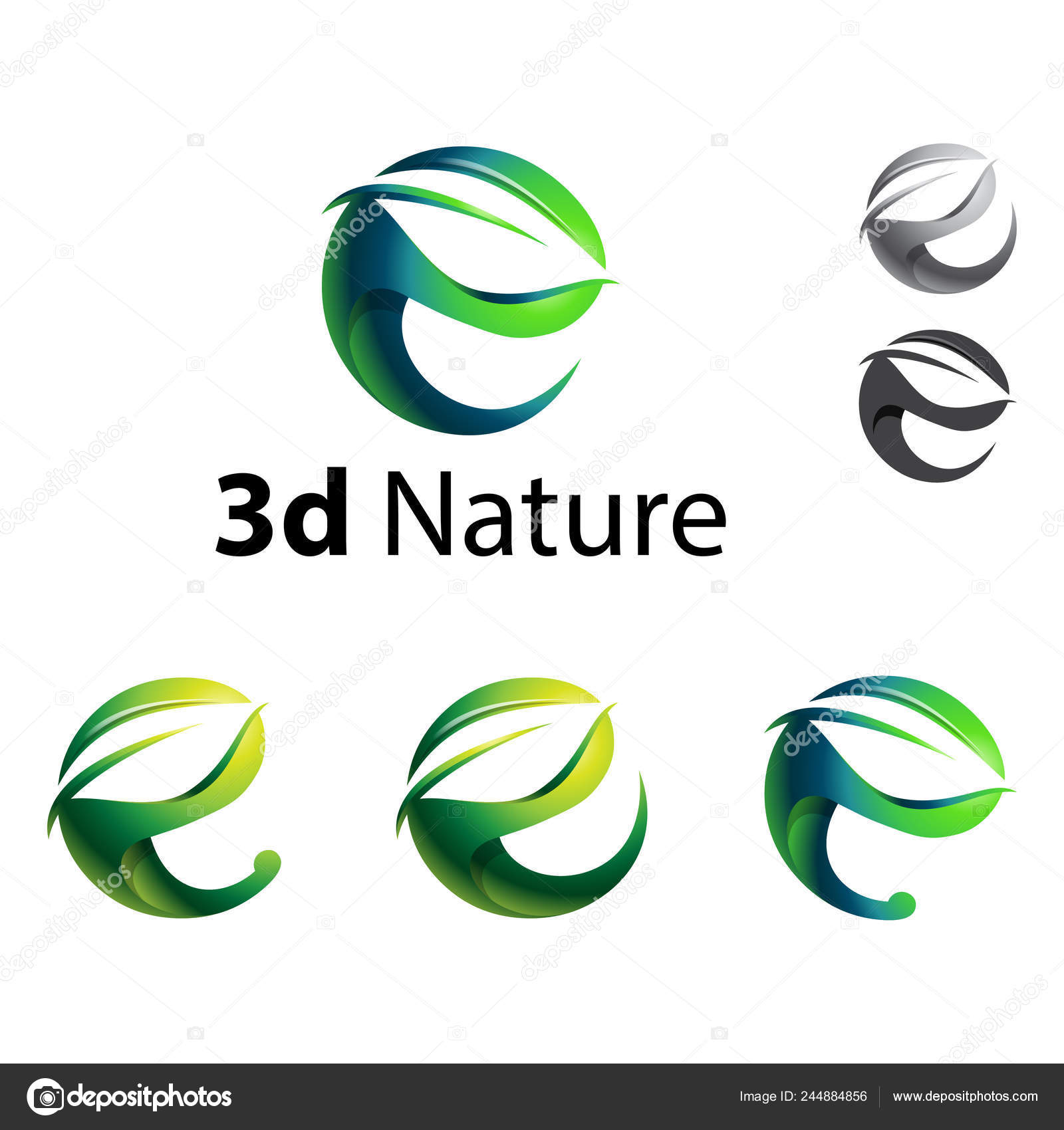 Green Leaf Letter Shape Logo Template Vector Image By C Jongjawi Yahoo Co Id Vector Stock