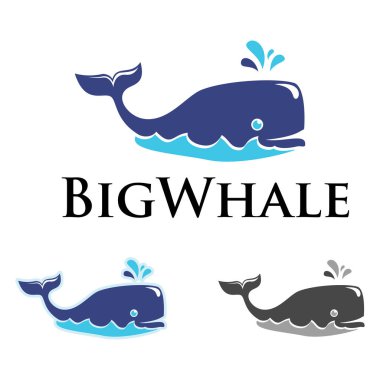 Büyük balina su Logo görüntü Spouting