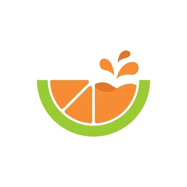 Φέτα Πορτοκάλι Splash Απλό Λογότυπο Σύμβολο — Διανυσματικό Αρχείο