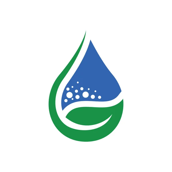 Azul Verde Gota Agua Naturaleza Ecología Símbolo — Vector de stock