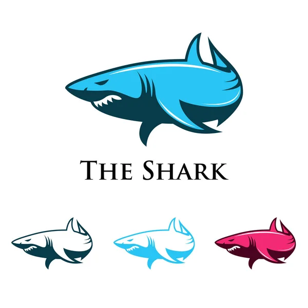 Shark Attack Elegant Vector Logo Illustration — Stock Vector