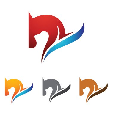 Basit siluet simge illüstrasyon çalışan at