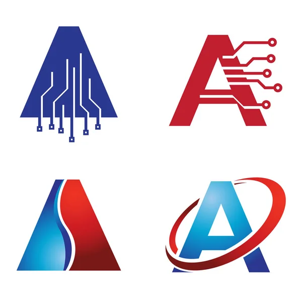 Dopis Technologie Internet Počítač Symbol Logo Šablona — Stockový vektor