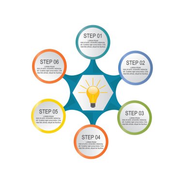 İş rapor tasarım seçenekleri ampul pazarlama Infographics