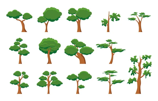 Tree Plant Green Nature Ecology Icon Symbol Set — Stock Vector