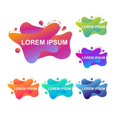 Soyut Modern dinamik degrade renkli sıvı sıvı şekil afiş