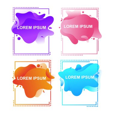 Soyut Modern degrade renkli sıvı sıvı şekli başlık çerçevesi