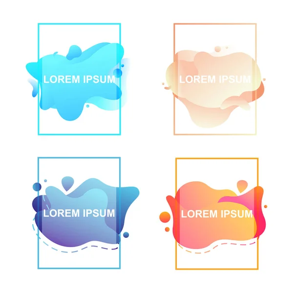 Abstract Modern Gradient Colored Liquid Fluid Shape Banner Frame — Stock Vector