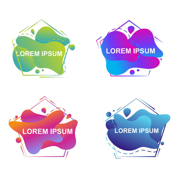 Abstract Modern Gradient Colored Liquid Fluid Shape Banner Frame