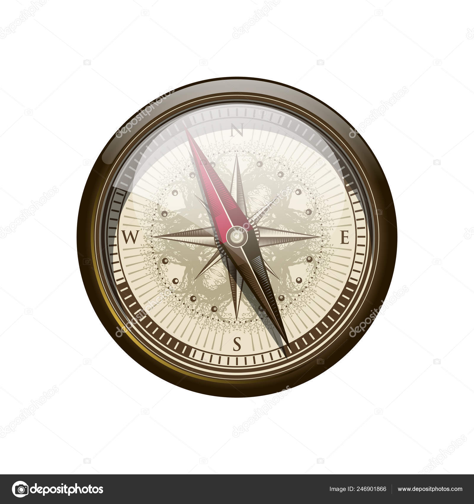 Travel Vintage Luxury Golden Compass Stock Vector C Jongjawi