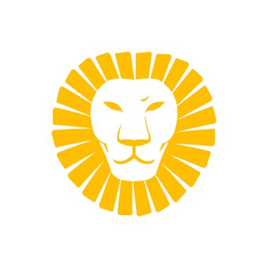 Güçlü sarı güneş güneş aslan Logo Simge baş
