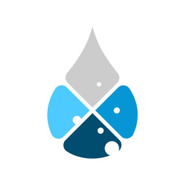 Taze damla su oksijen kabarcık sağlık içki simgesiyle