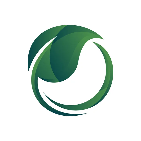 Cool Зелений Лист Екологія Навколишнього Середовища Простий Природи Логотип — стоковий вектор