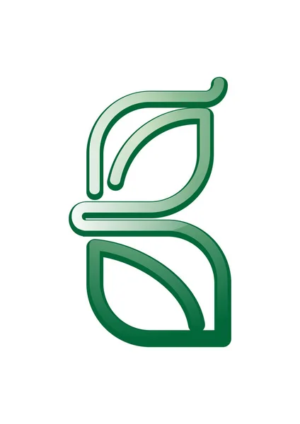 Унікальна Піктограма Зеленого Листя Начерки Логотипу Природи — стоковий вектор