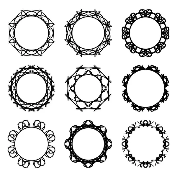 Etnik süsleme daire Mandala sanat paket ayarla