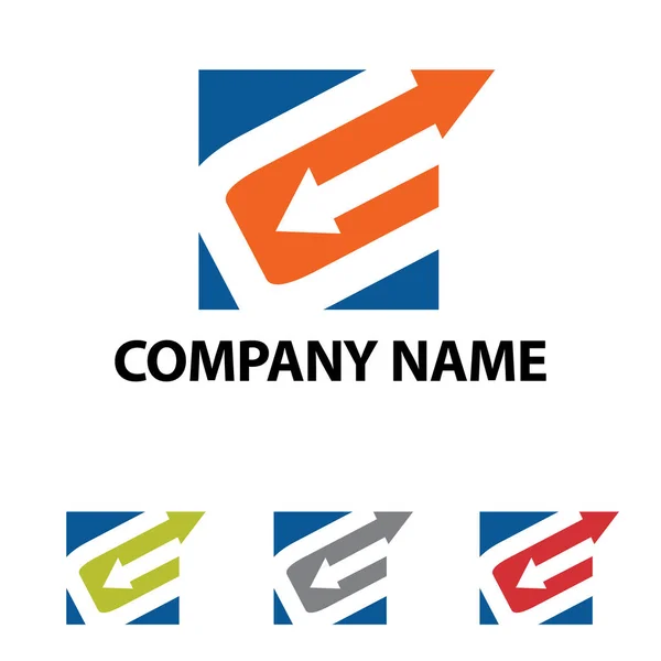 Praça Carta Seta Internet Business Logo Template —  Vetores de Stock