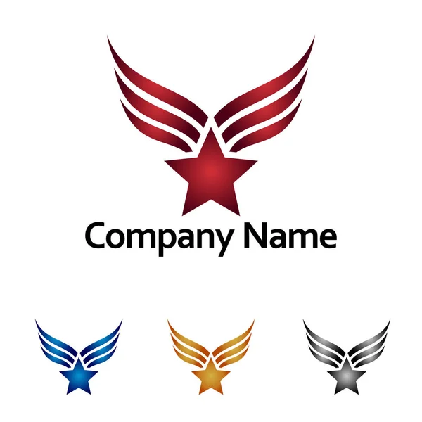 Glory Star Wing Medalla Logo Icono — Archivo Imágenes Vectoriales