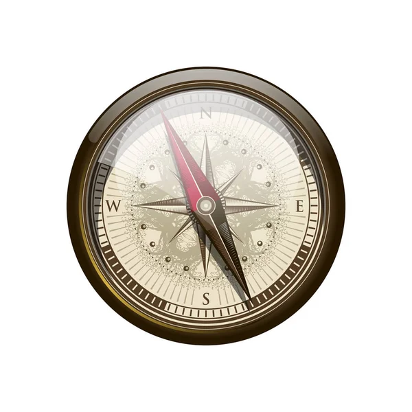 Путешествие Винтажным Luxury Golden Compass — стоковый вектор