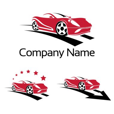 Lüks kırmızı spor otomatik araba Logo şablonu