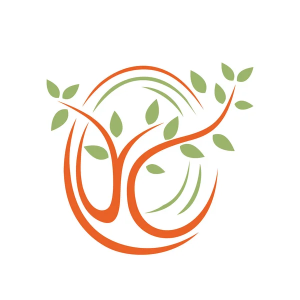 Simbolo astratto del concetto di impronta digitale dell'albero della pianta naturale — Vettoriale Stock