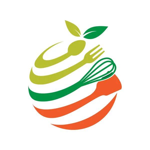 Fräsch kök verktyg mat abstrakt bollen logotyp mall — Stock vektor