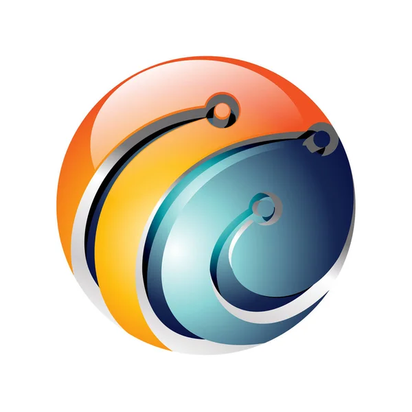 Abstrato Internet Computer Network Wire Business 3D Logo — Vetor de Stock