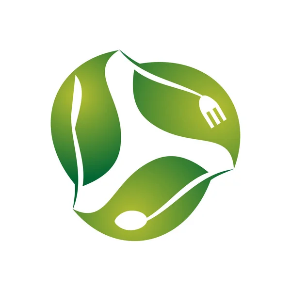 Зелене натуральне здорове харчування шаблон логотипу — стоковий вектор