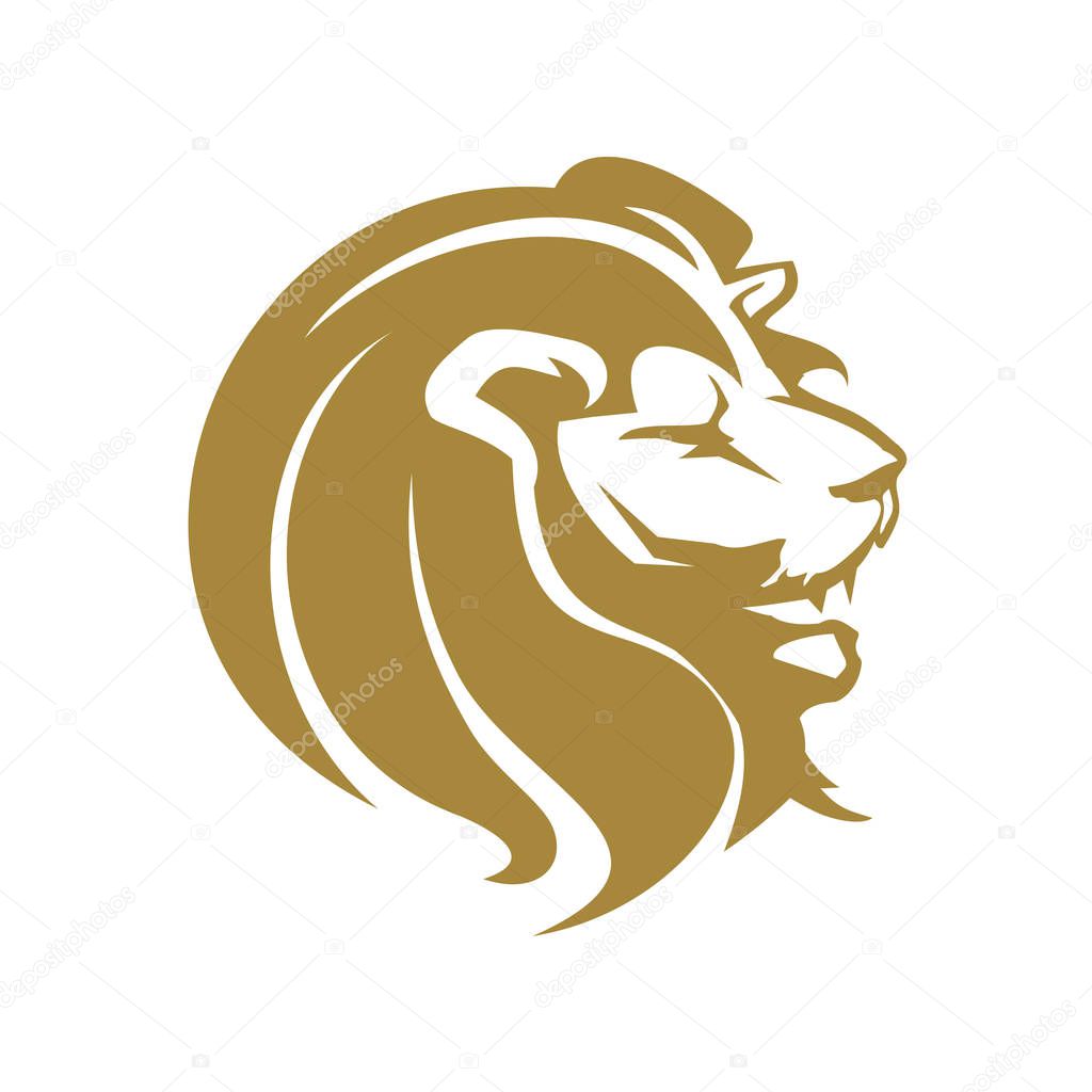 Golden Elegant Strong Lion Head Roar Logo Symbol Premium Vector In Adobe Illustrator Ai Ai Format Encapsulated Postscript Eps Eps Format